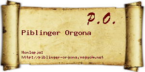 Piblinger Orgona névjegykártya