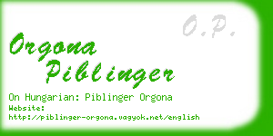 orgona piblinger business card